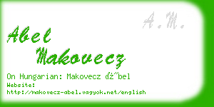 abel makovecz business card